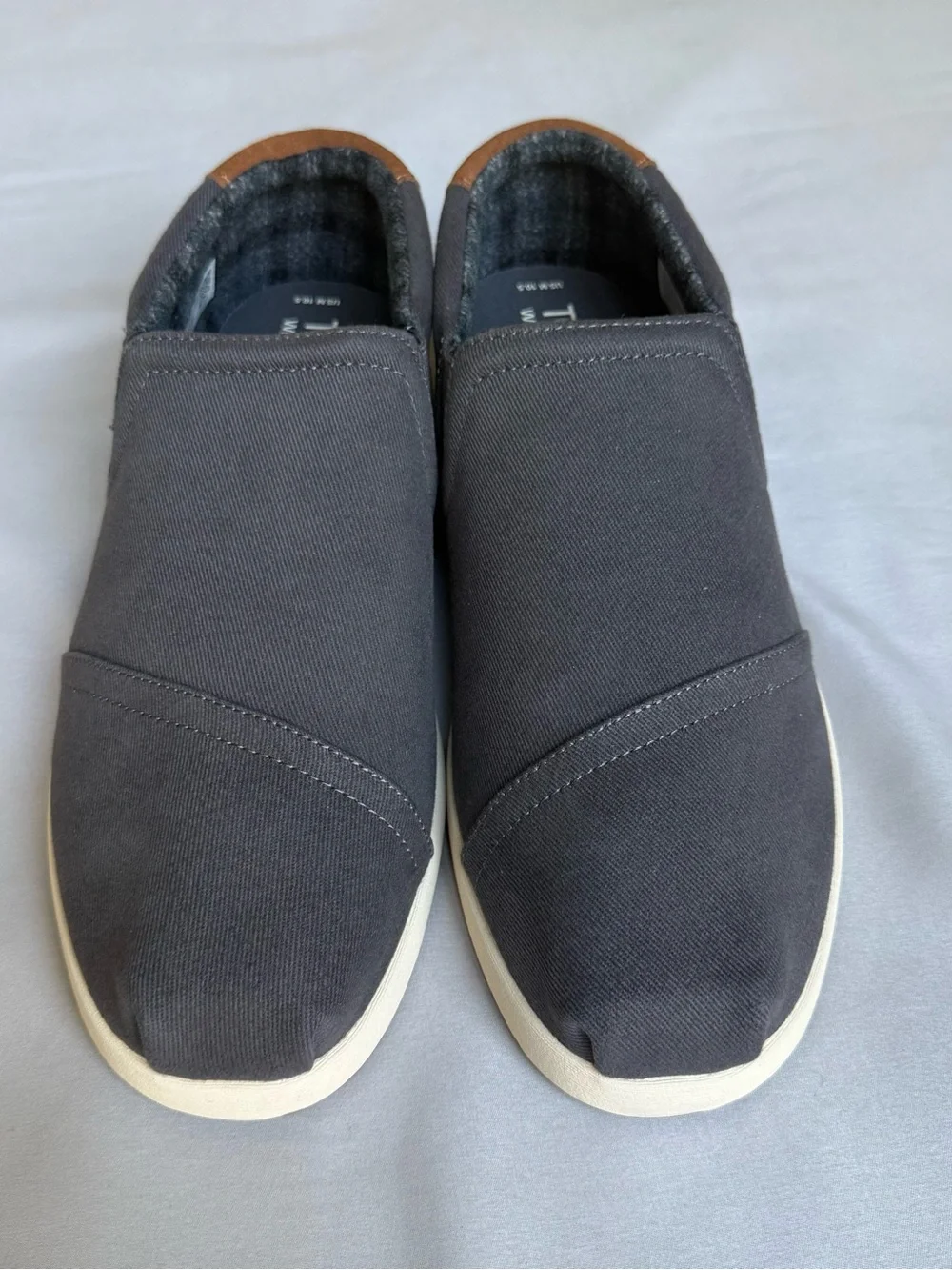 TOMS Men's Alpargata Fwd Mid Vintage Twill Slip-On Espadrilles in dark grey